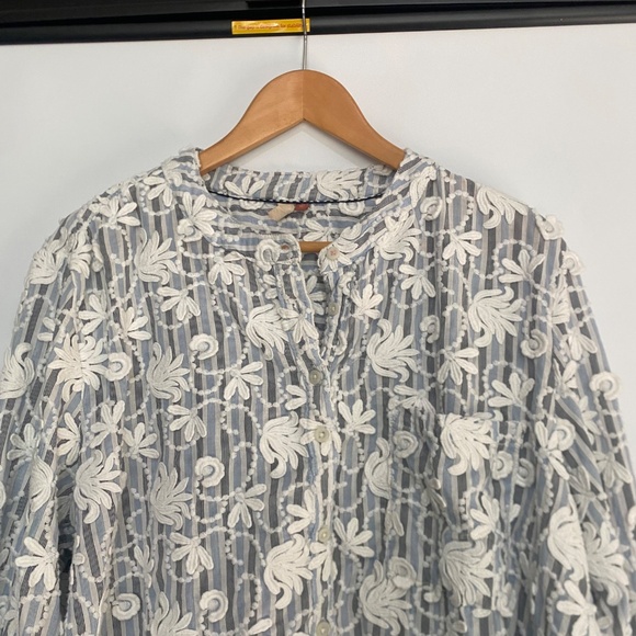 Anthropologie Pilcro XL The Whitney Trapeze Buttondown Top - Picture 6 of 14